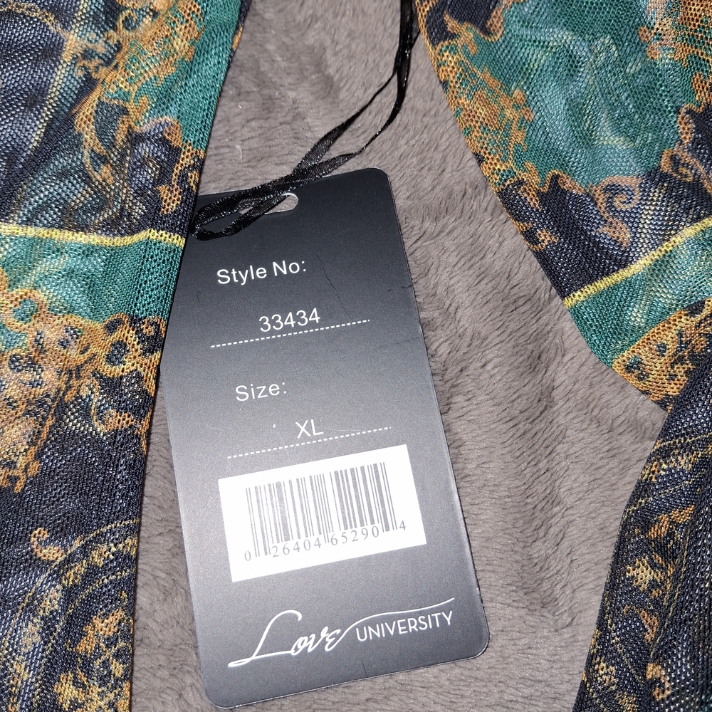 Womens Designer Patterned Shirt - Green and Black - Picture 2 of 2
